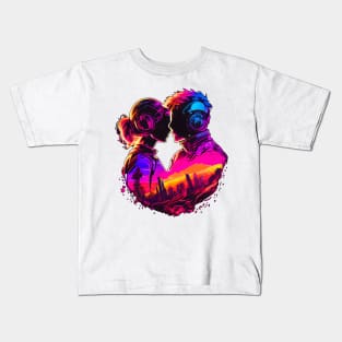 Embrace the Future with Cyberpunk Couples in Love Art Kids T-Shirt